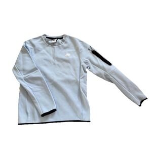 Nike Men's Sportswear Tech Fleece Crewneck Sweatshirt  Light Blue Size Small